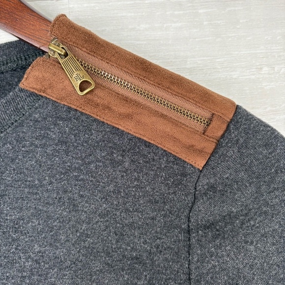 LRL Women's Long Sleeve Shirt with Suede Elbow Black Size Large - Picture 5 of 13